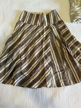 GAP Brown and Cream Striped Circle Skirt